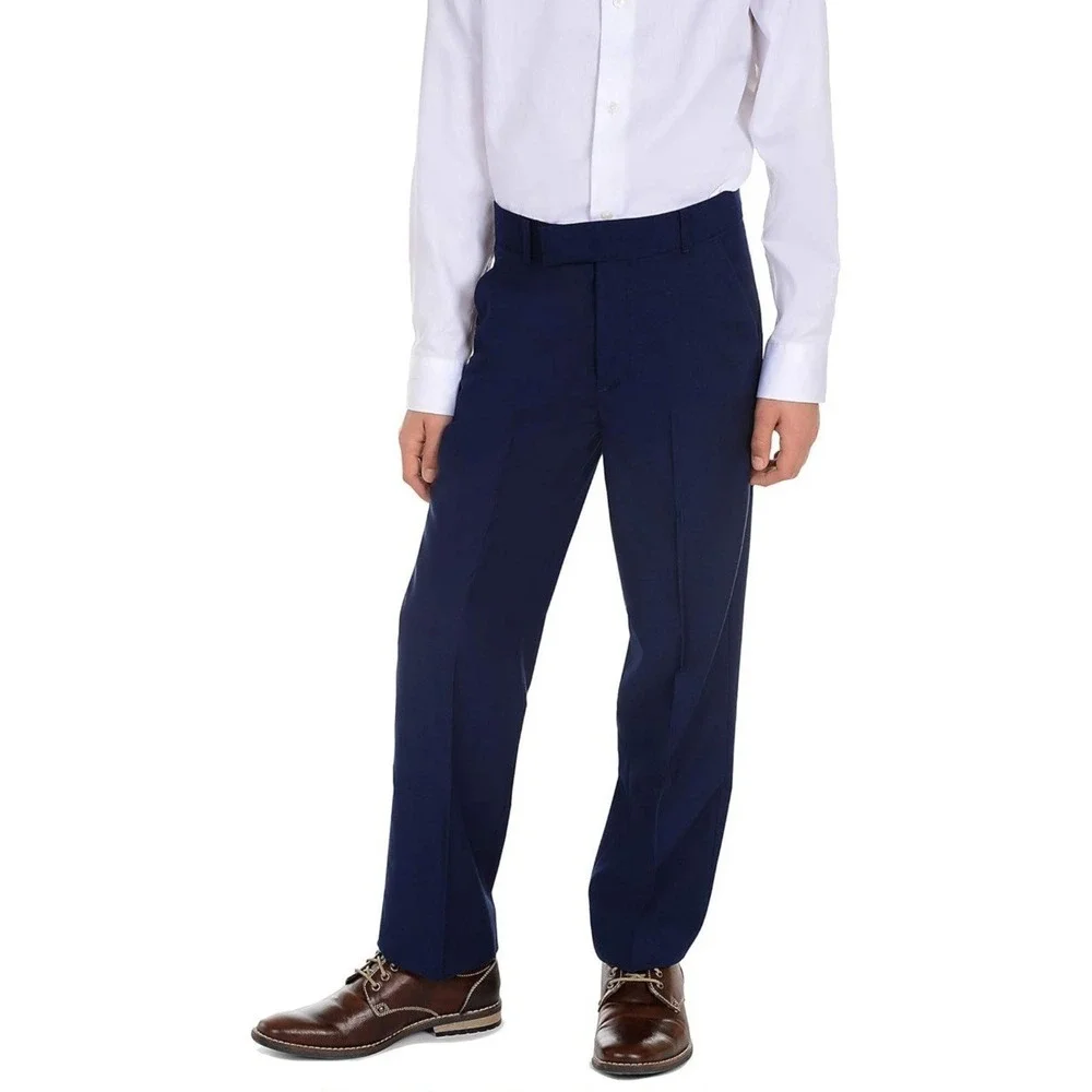 NWT Calvin‎ Klein Boys Flat-Front Bi-Stretch Dress Pant - Bright Blue - Size 10